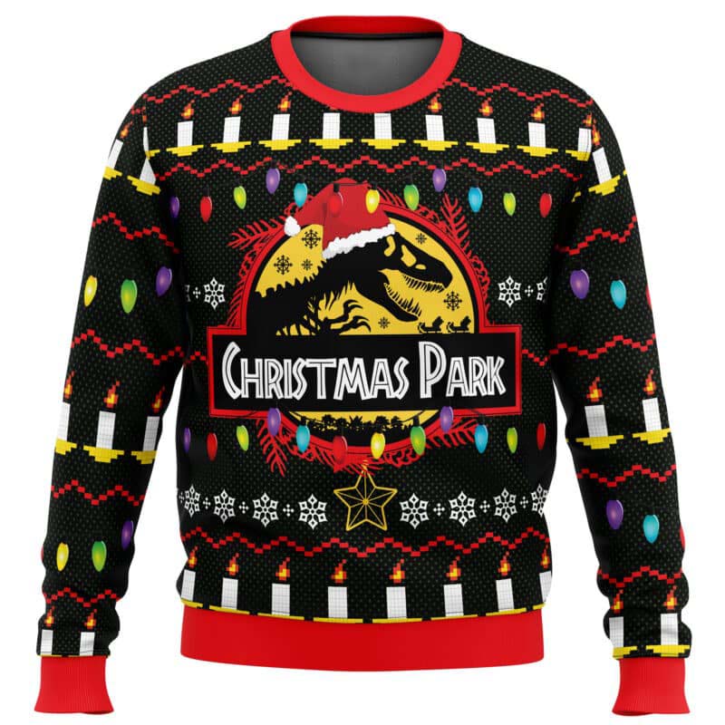 Christmas Park Jurassic Park Ugly Christmas Sweater - 6XL