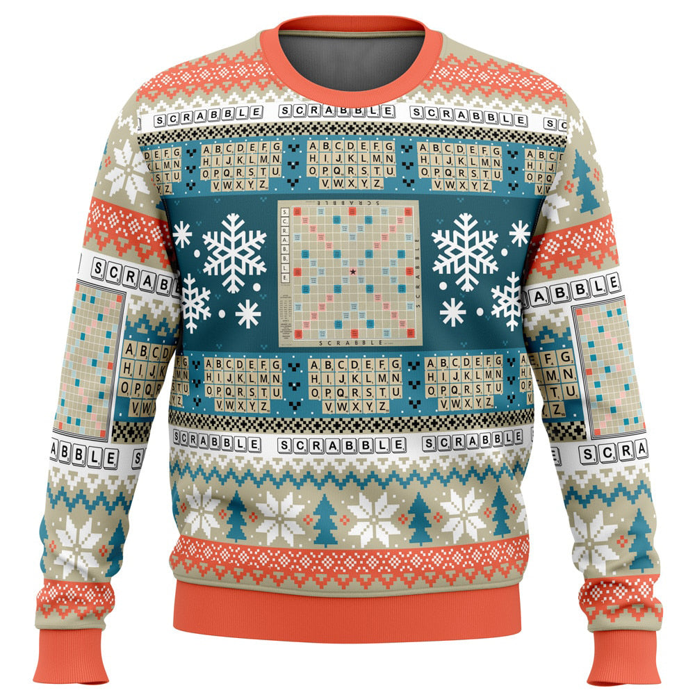 Christmas Scrabble Board Games Ugly Christmas Sweater - 5XL