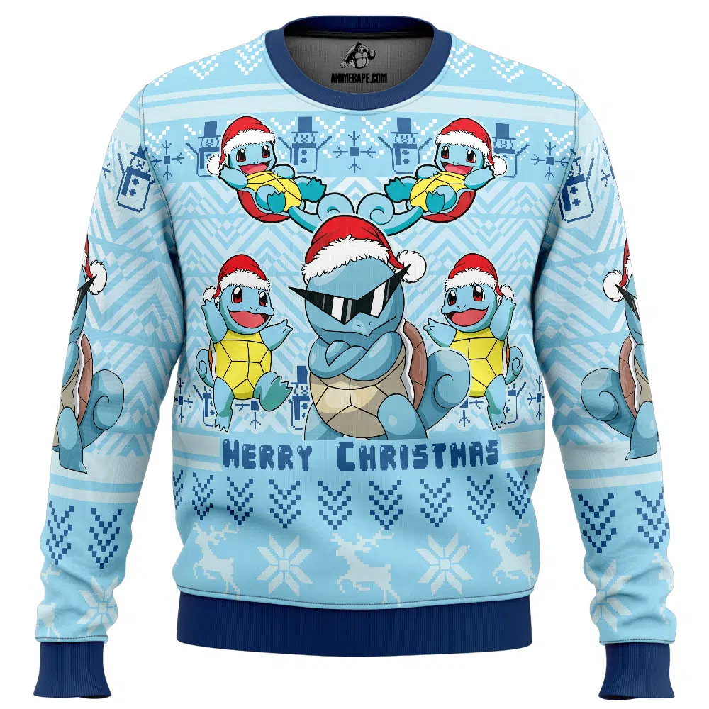 Christmas Squirtle Pokemon Ugly Christmas Sweater - 6XL