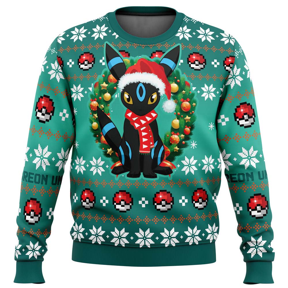 Christmas Umbreon Pokemon Ugly Christmas Sweater - 6XL
