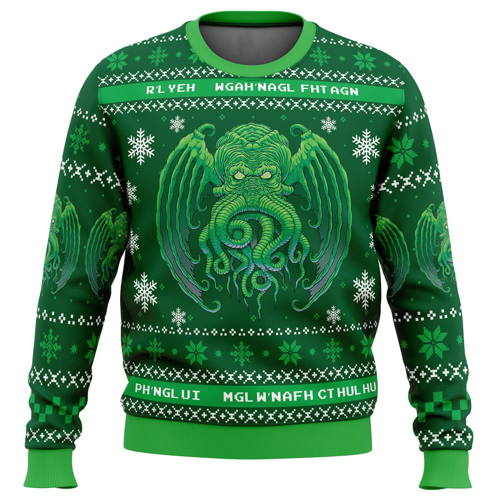 Cthulhu Cultist Christmas Ugly Christmas Sweater - 4XL