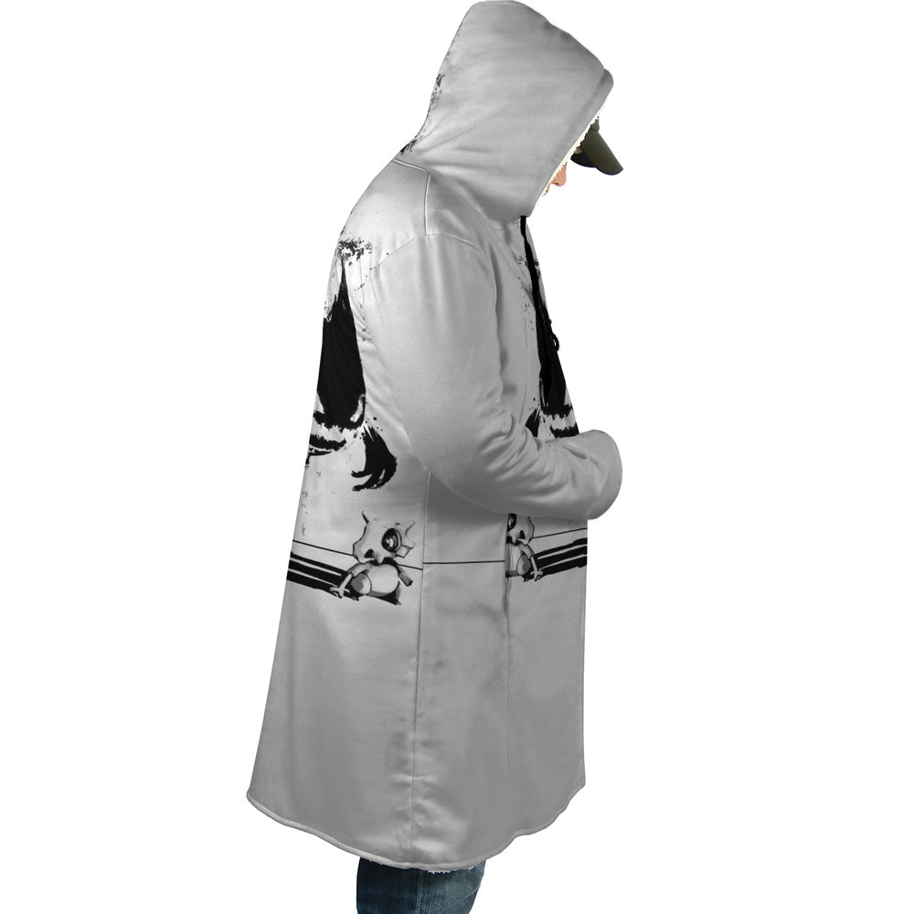 Cubone Haunted by Gastly Haunter and Gengar Pokemon Hooded Cloak Coat - L