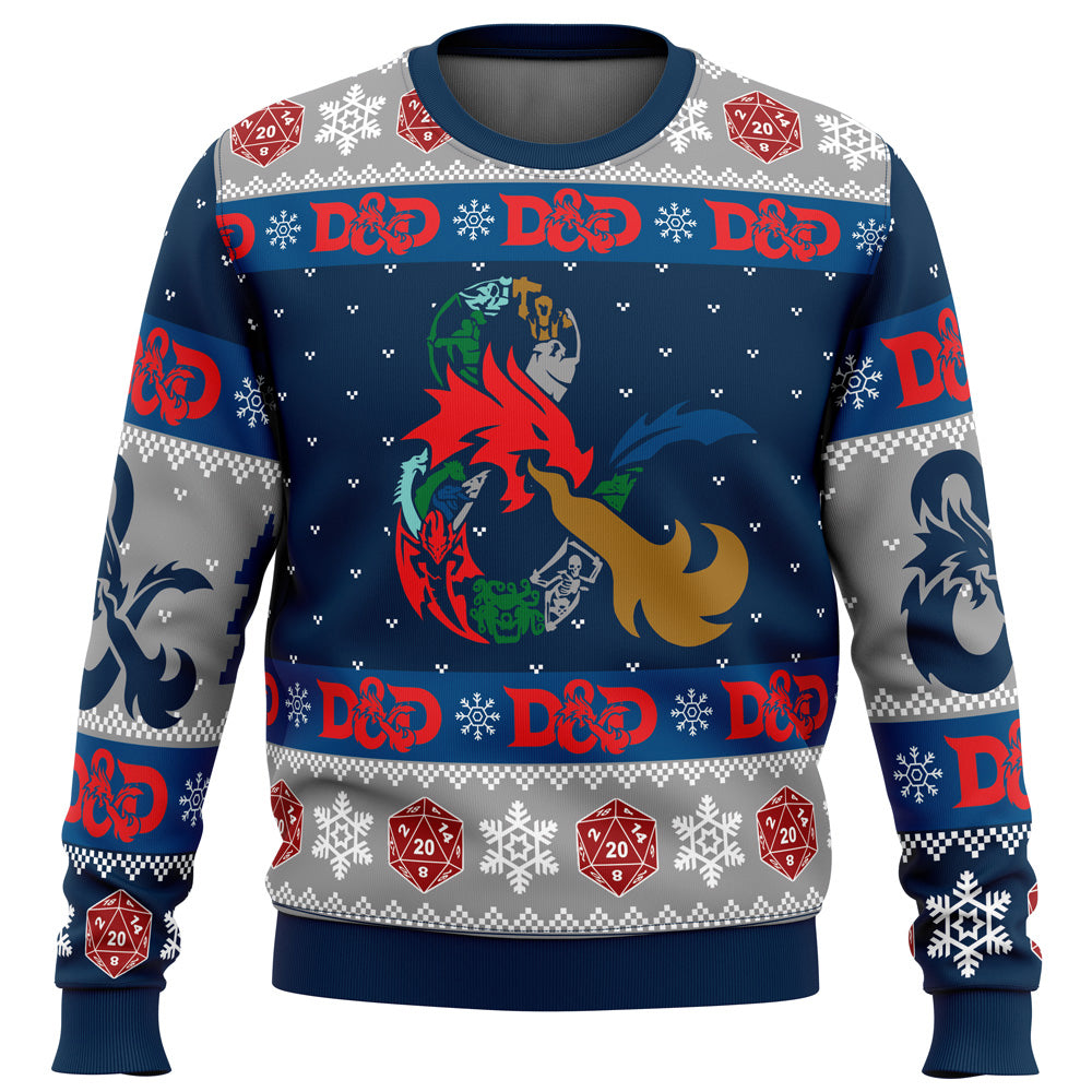 D-20 Dungeons & Dragons Ugly Christmas Sweater - 4XL