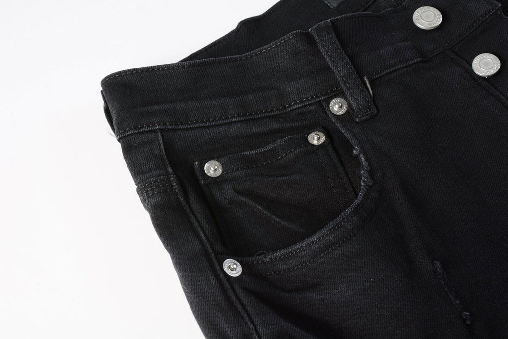 Men Distressed Black Skinny Jeans with Heavy Ripped Design and Grunge Streetwear Vibe 9108