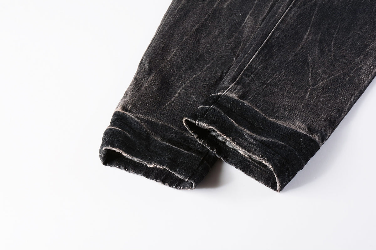 Jeans Mens Jeans Man Jeans Pants Designer Black Skinny Stickers Light Wash Ripped Motorcycle 9057