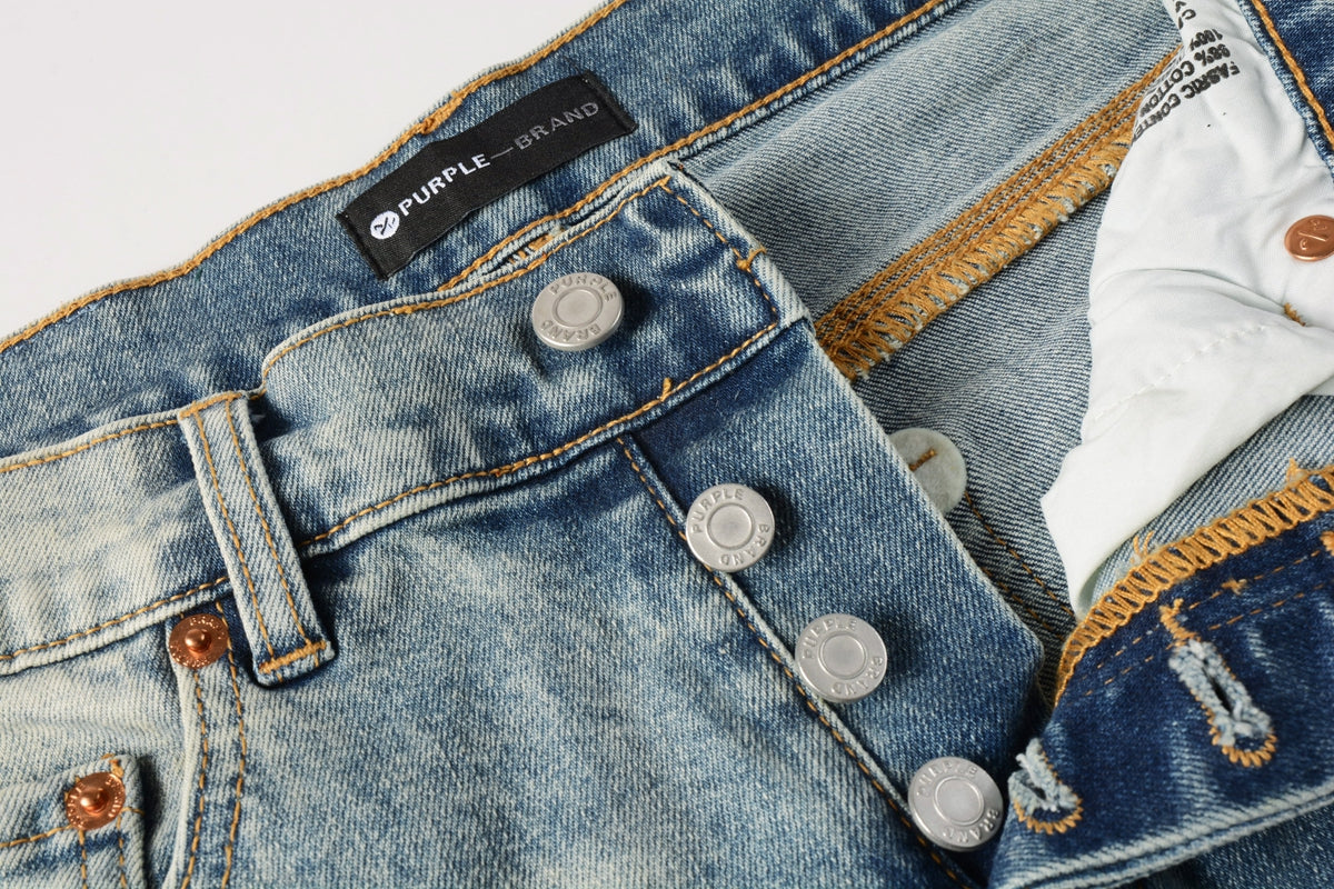 Men Streetwear Jeans Distressed Light Blue Patch Leopard Ripped skinny 9095