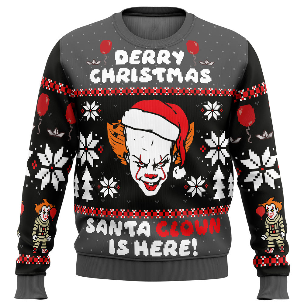 Derry Christmas Pennywise the Clown Ugly Christmas Sweater - 4XL