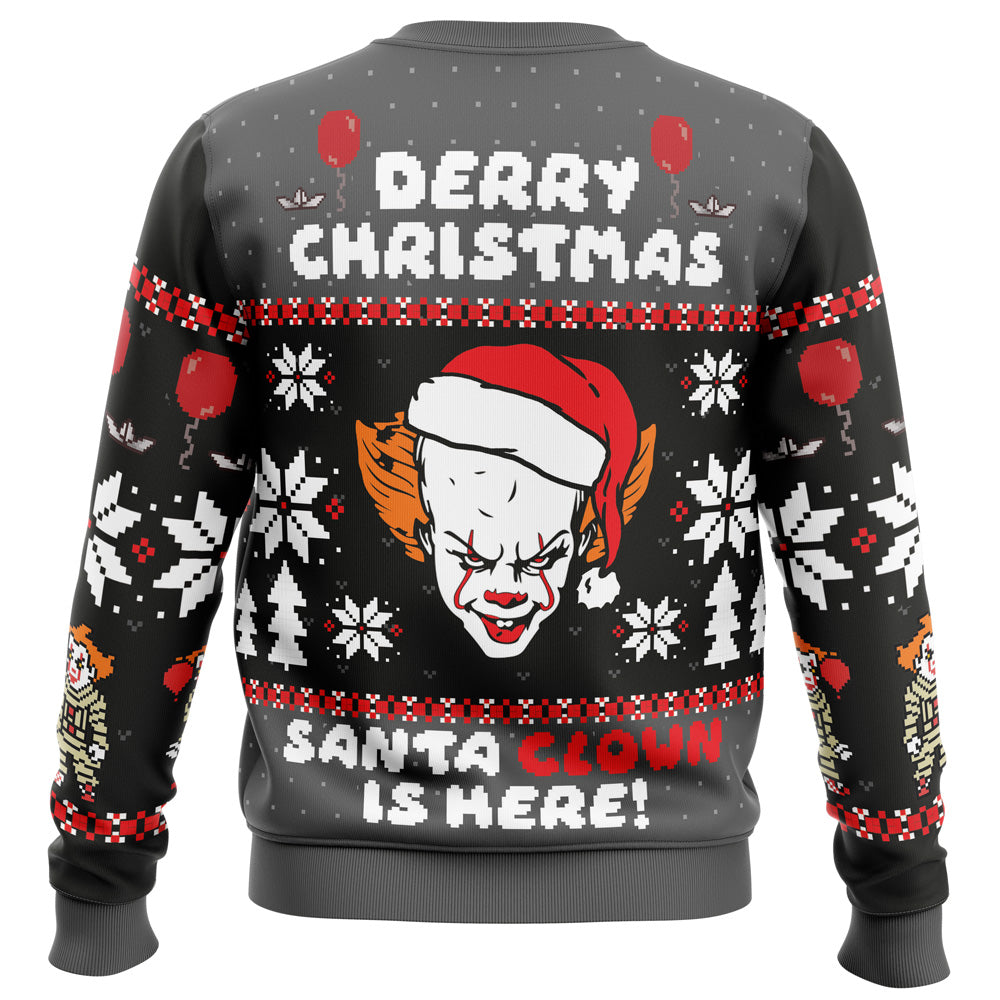 Derry Christmas Pennywise the Clown Ugly Christmas Sweater - 5XL