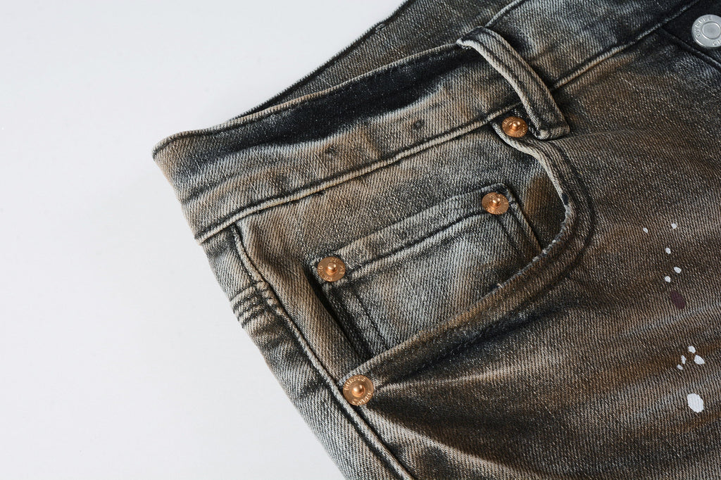 New High Quality Mens Jeans Designer Jeans Fashion Distressed Ripped Denim Cargo For Men High Street Fashion 9031