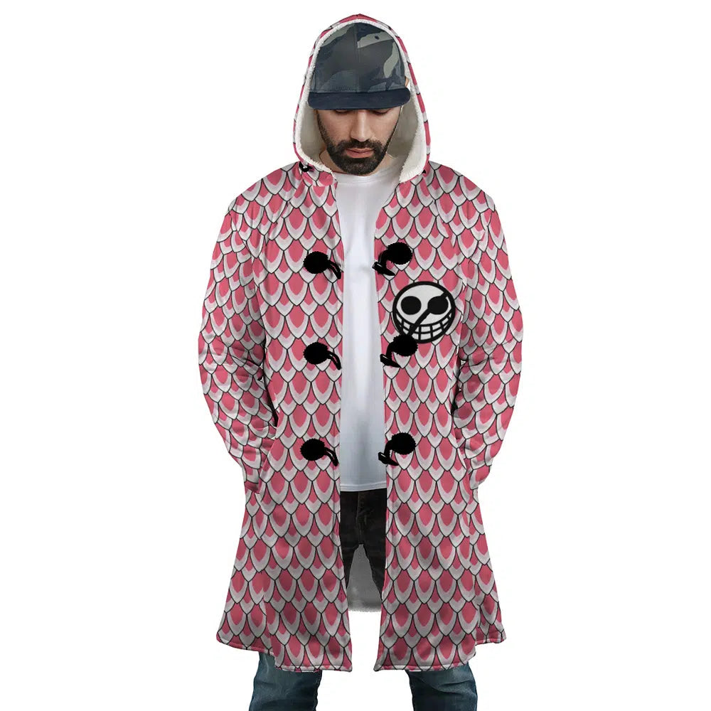 Donquixote Pirates Doflamingo One Piece Hooded Cloak Coats - S