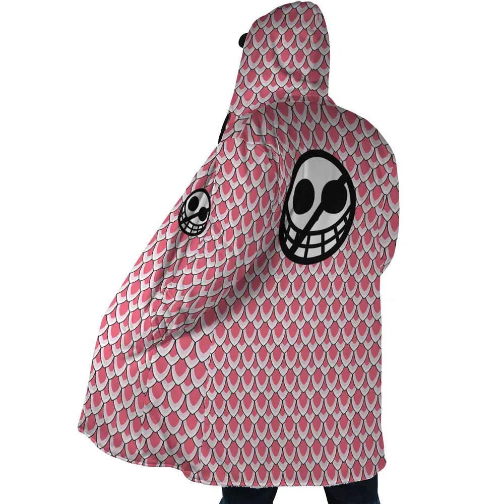 Donquixote Pirates Doflamingo One Piece Hooded Cloak Coats - L