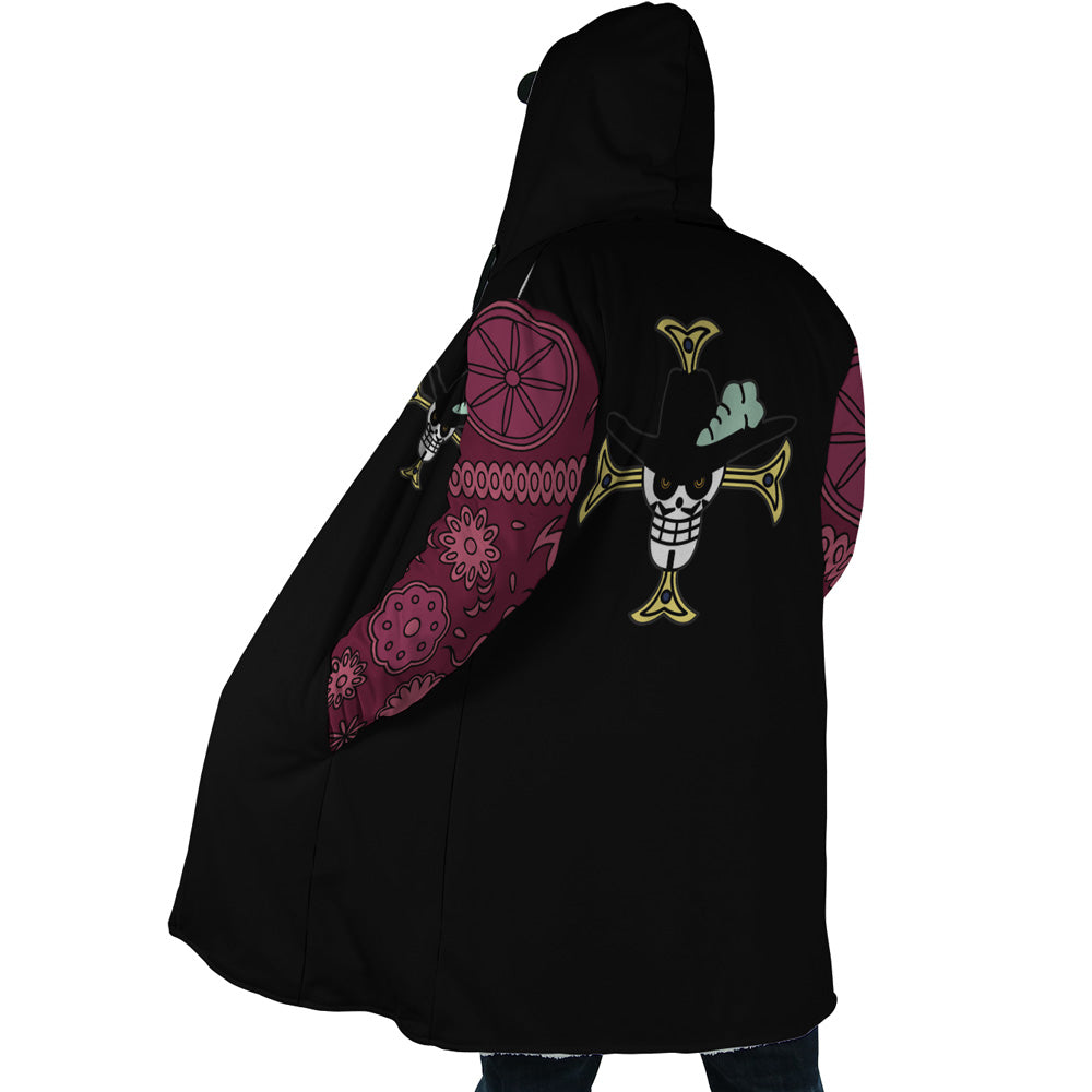 Dracule Mihawk One Piece Hooded Cloak Coat - L