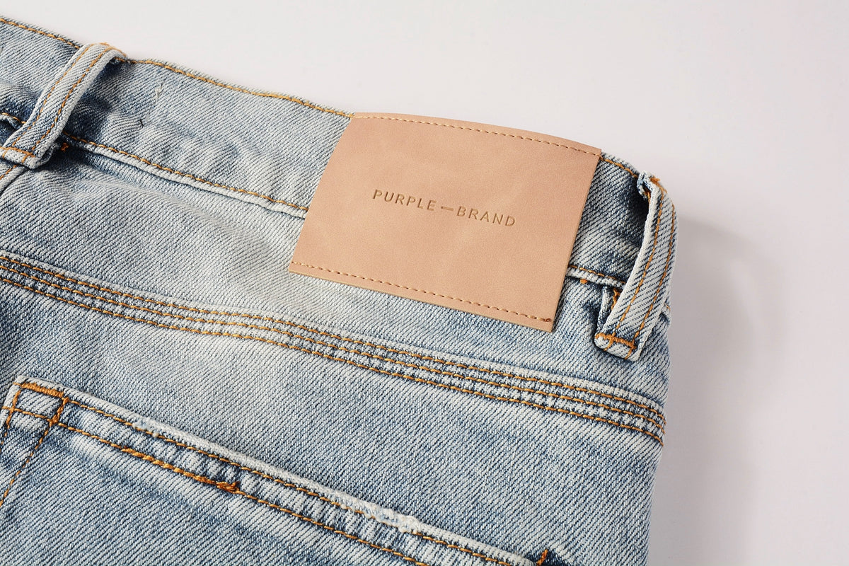 Men Streetwear Jeans Light Blue Paint Splash Distressed Ripped skinny 9100