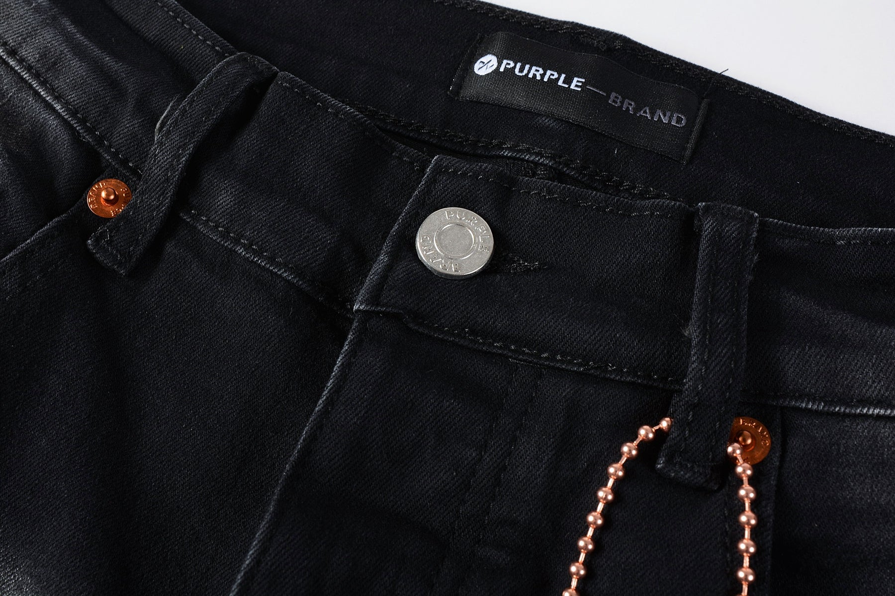 Men Streetwear Skinny Jeans Black Wash with Distressed Rips, Checkered Patches and White Paint Splatter 9001