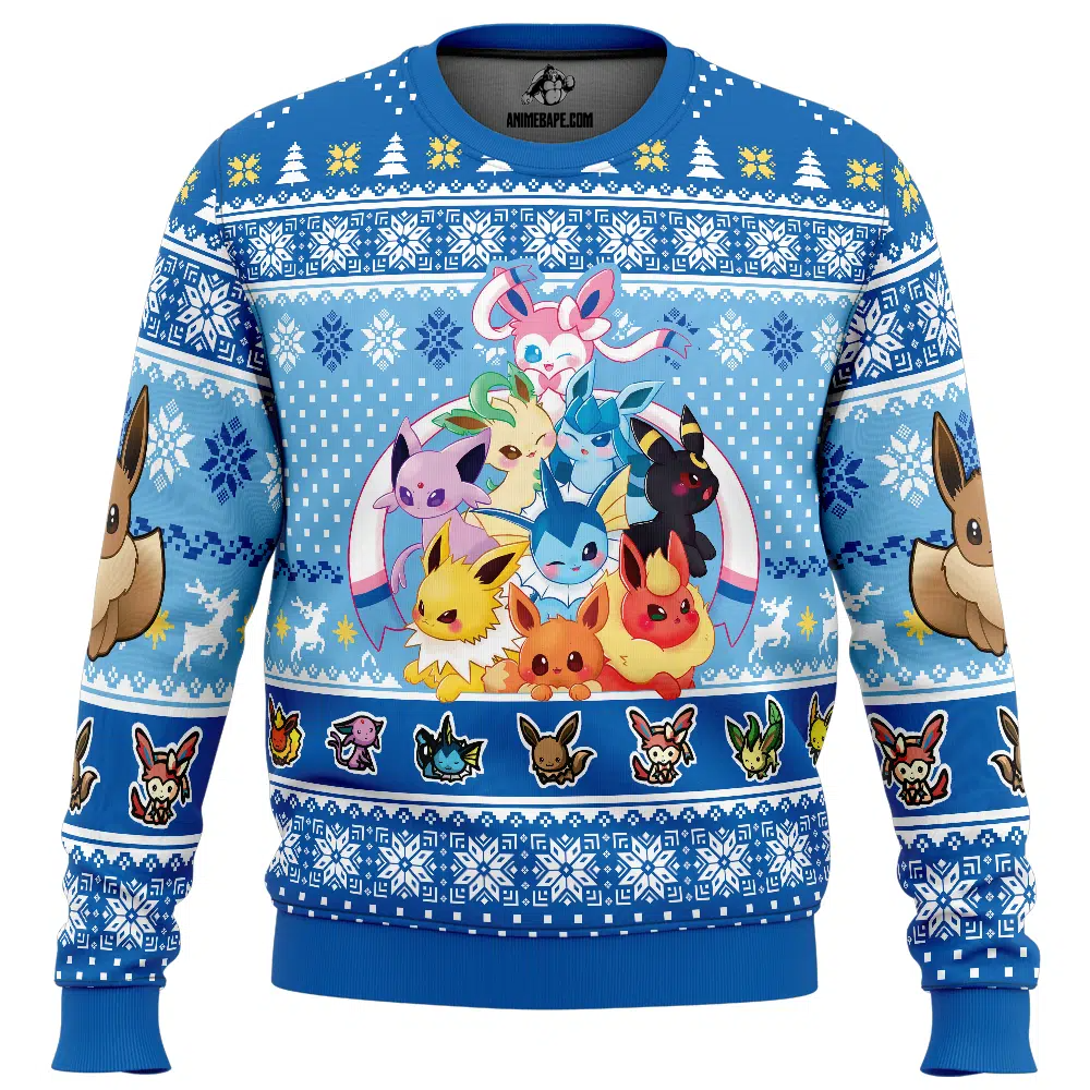 Eeveelution Pokemon Ugly Christmas Sweater - 6XL