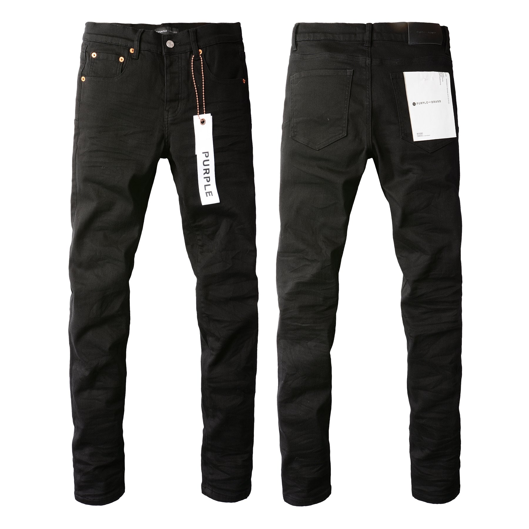 Men Streetwear Skinny Jeans Black Wash with Clean Minimalist Style 9023