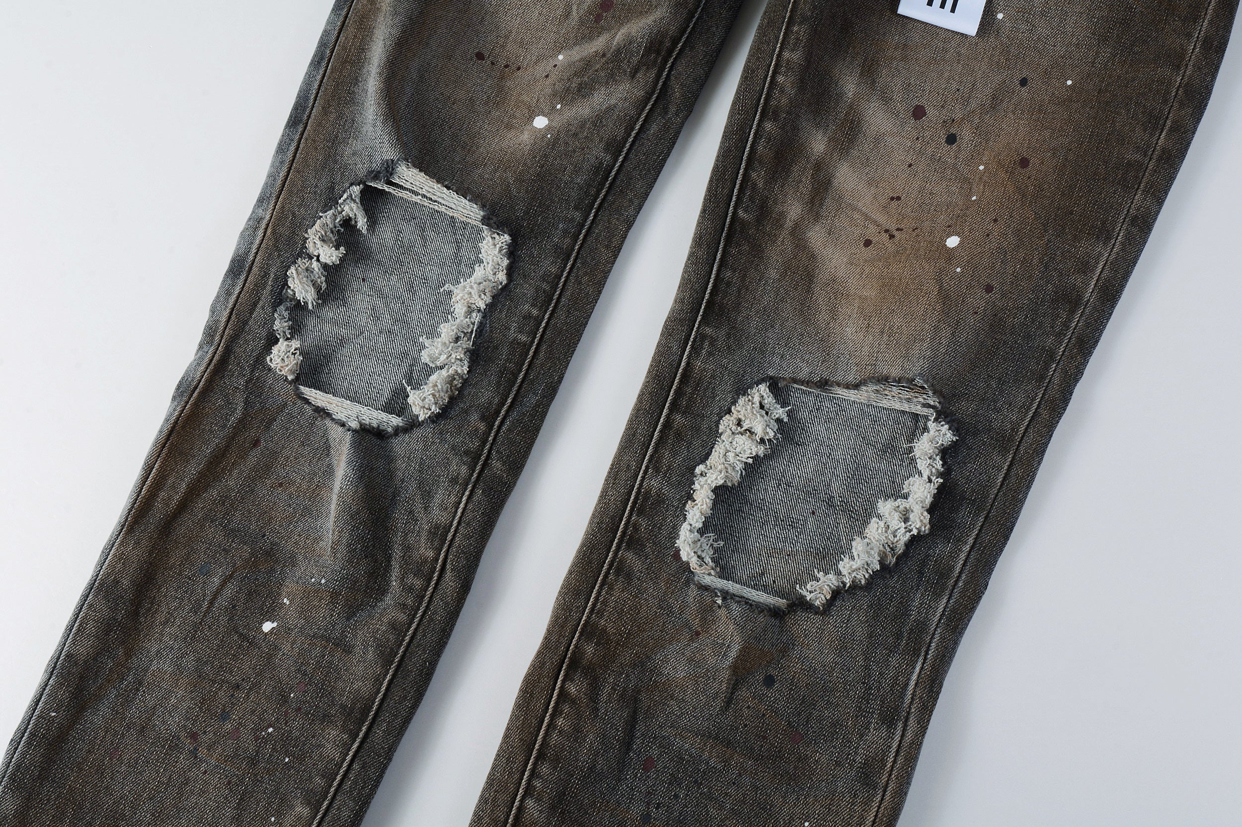 New High Quality Mens Jeans Designer Jeans Fashion Distressed Ripped Denim Cargo For Men High Street Fashion 9031
