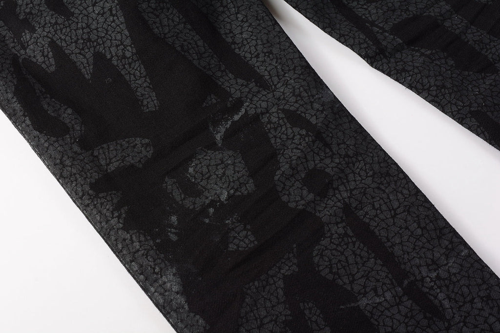Jeans Coating Texture Personalized Fashion Trend High quality pants 9026