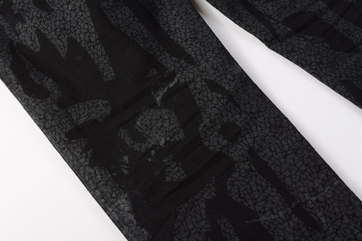 Jeans Coating Texture Personalized Fashion Trend High quality pants 9026