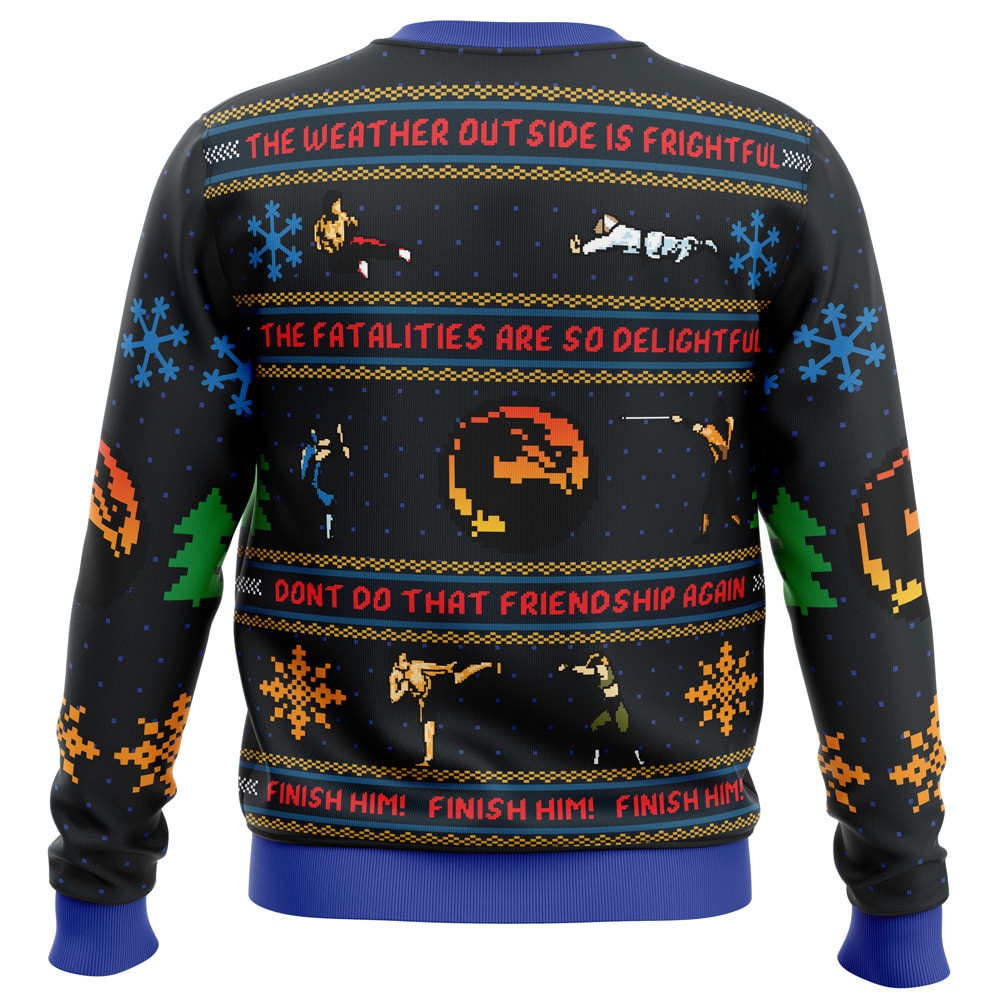 Finish Him! Mortal Kombat Ugly Christmas Sweater - 6XL