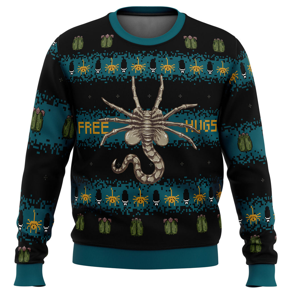 Free Hugs Alien Facehugger Ugly Christmas Sweater - 6XL