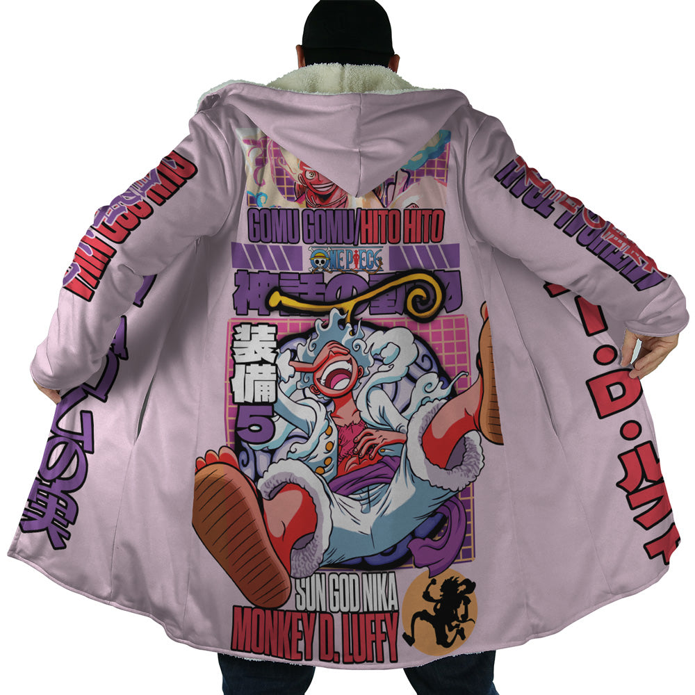 Gear 5th Luffy V2 One Piece Streetwear Hooded Cloak Coats - S
