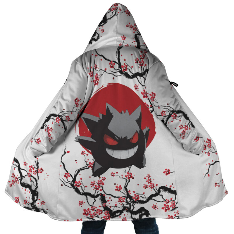 Pokemon Gengar Cherry Blossom Hooded Cloak Coat - 3XL