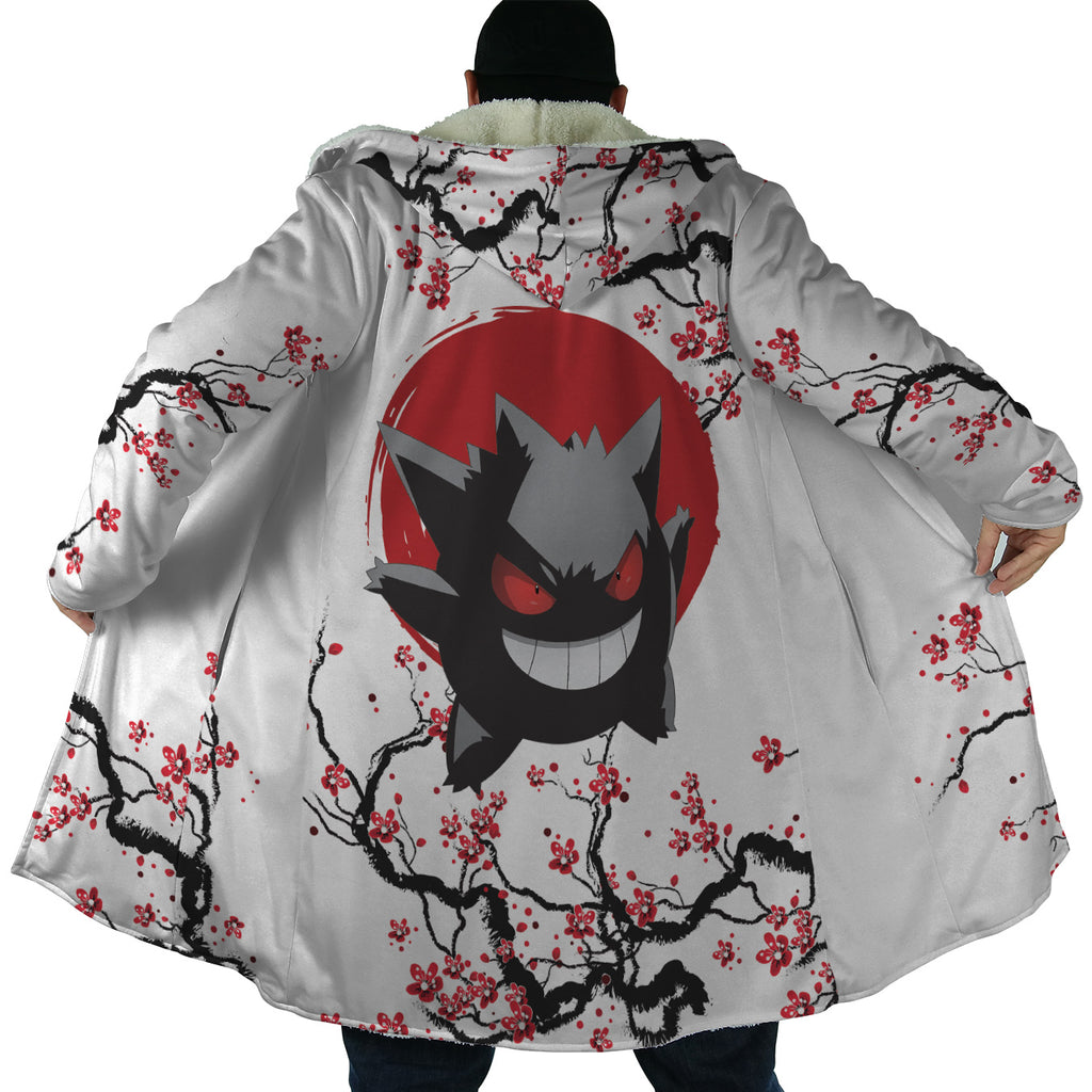 Pokemon Gengar Cherry Blossom Hooded Cloak Coat - 2XL