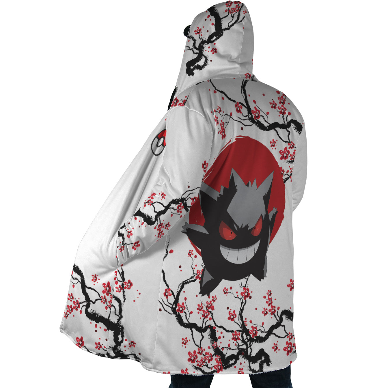 Pokemon Gengar Cherry Blossom Hooded Cloak Coat - L