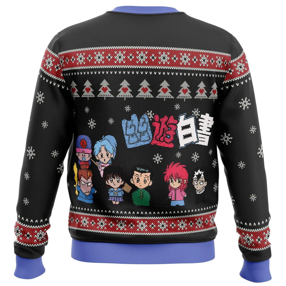 Ghost Fighter YuYu Hakusho Chibis Ugly Christmas Sweater - 5XL
