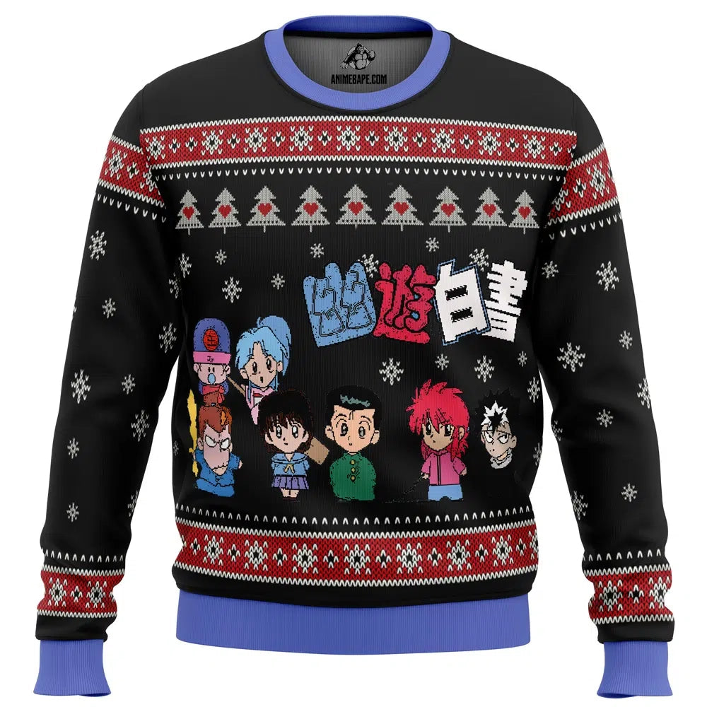 Ghost Fighter YuYu Hakusho Chibis Ugly Christmas Sweater - 6XL