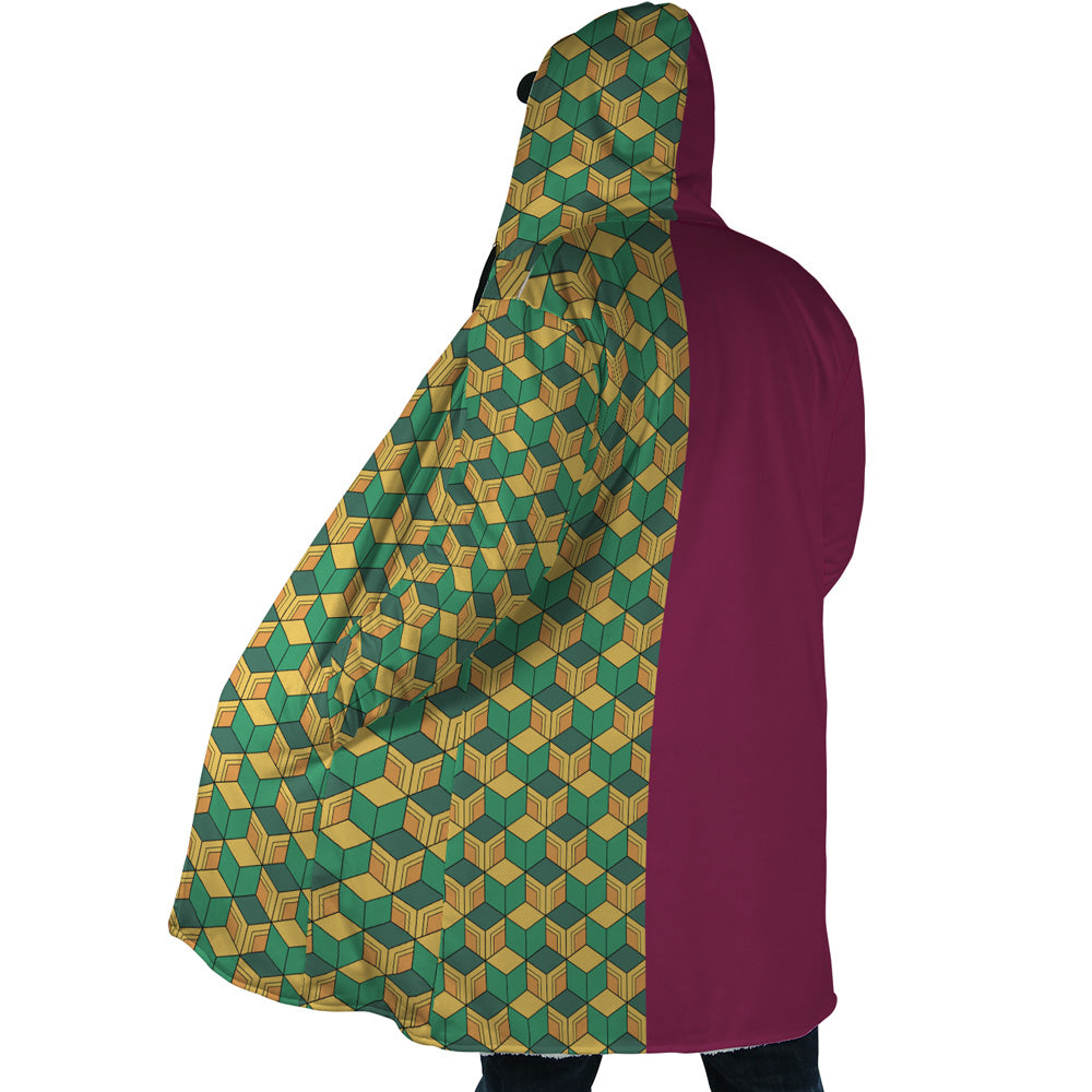 Giyu Tomioka Water Hashira Demon Slayer Hooded Cloak Coat - XL