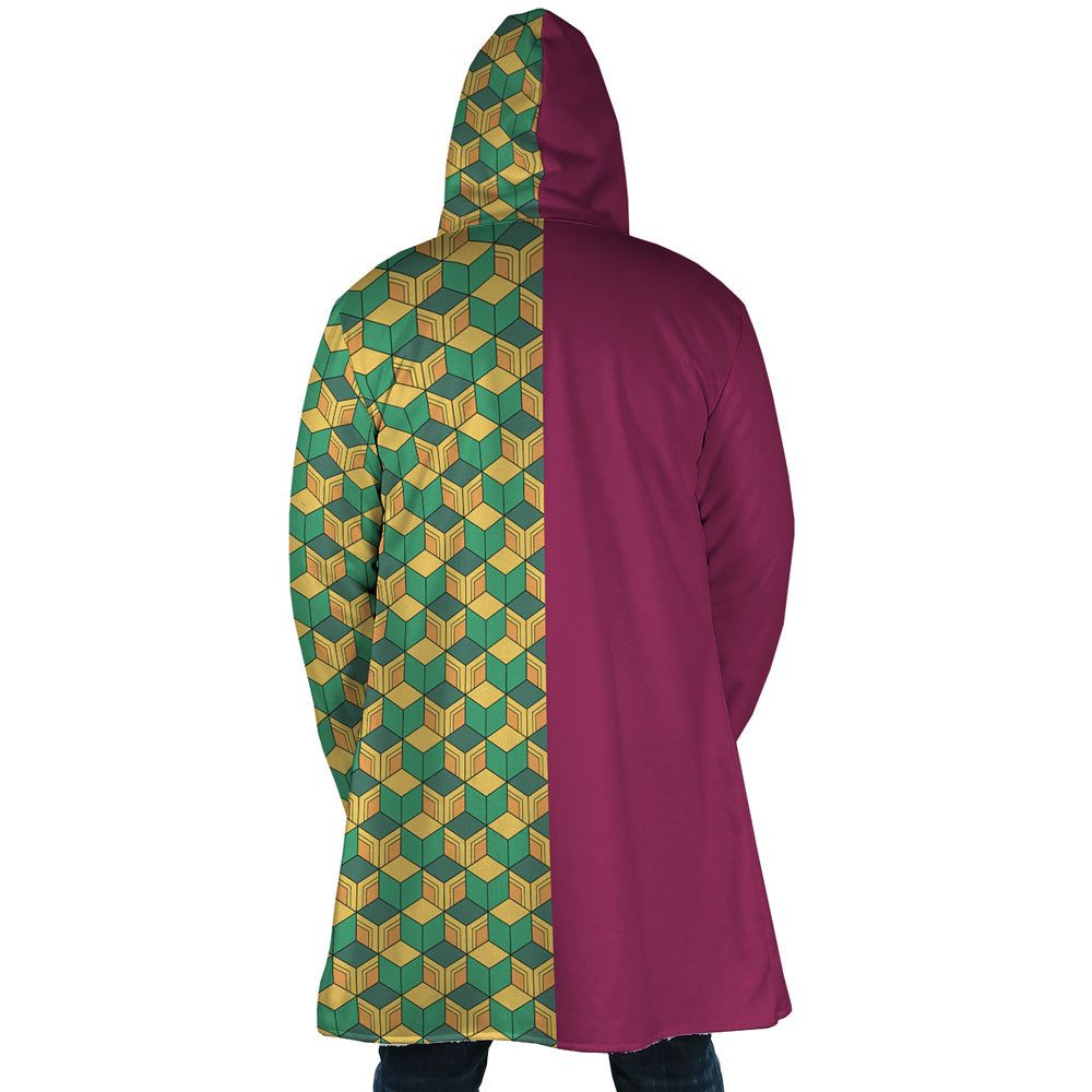 Giyu Tomioka Water Hashira Demon Slayer Hooded Cloak Coat - M