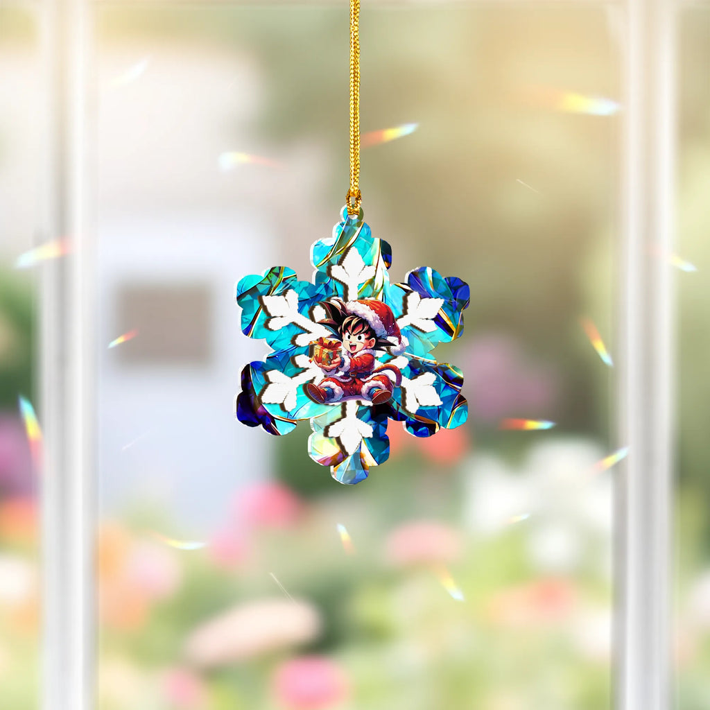 Goku Dragon Ball V2 Wood Shattered Glass Hologram Ornament - 5 in