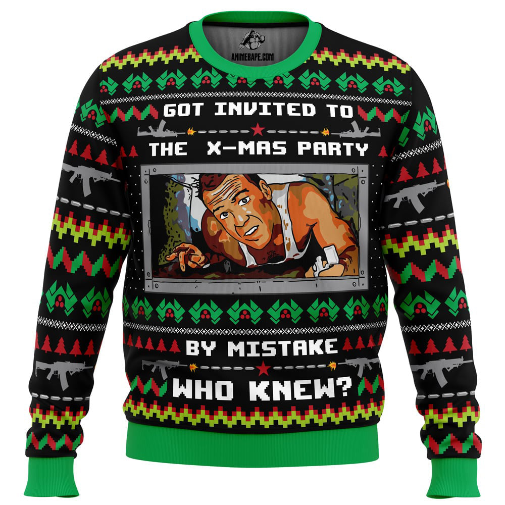 Got Invited to a Christmas Party Die Hard Ugly Christmas Sweater - 6XL