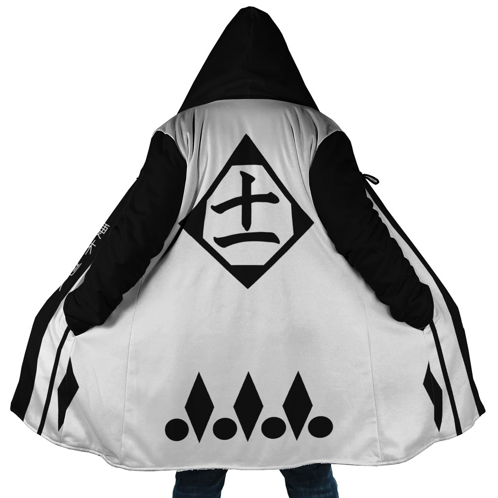 Gotei 13 11th Division Captain Kenpachi Zaraki Bleach Hooded Cloak Coat - 5XL