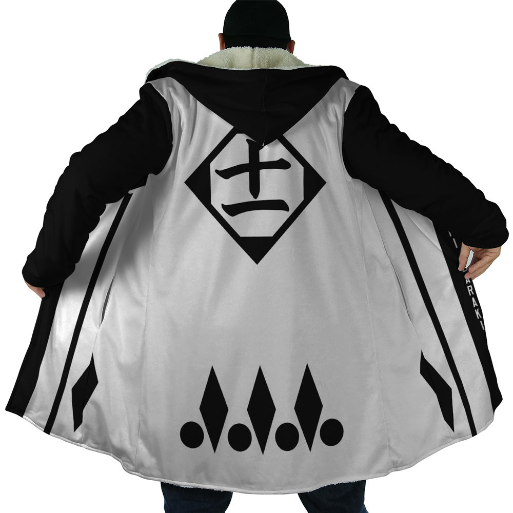 Gotei 13 11th Division Captain Kenpachi Zaraki Bleach Hooded Cloak Coat - 2XL