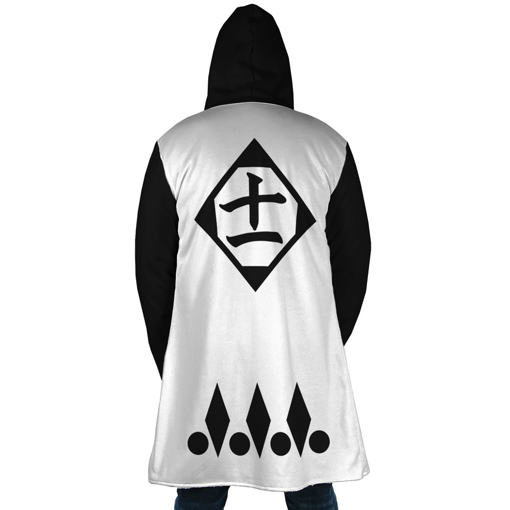 Gotei 13 11th Division Captain Kenpachi Zaraki Bleach Hooded Cloak Coat - XL