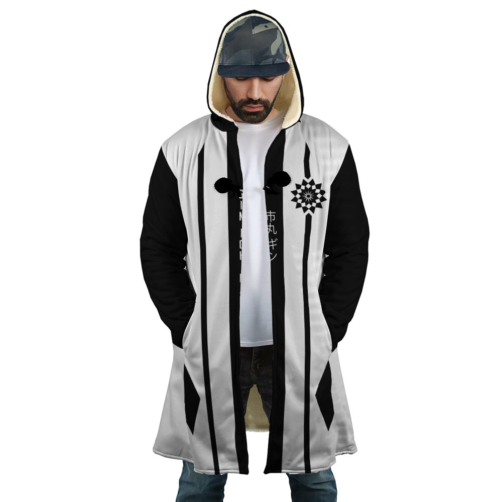 Gotei 13 3rd Division Captain Gin Ichimaru Bleach Hooded Cloak Coat - S
