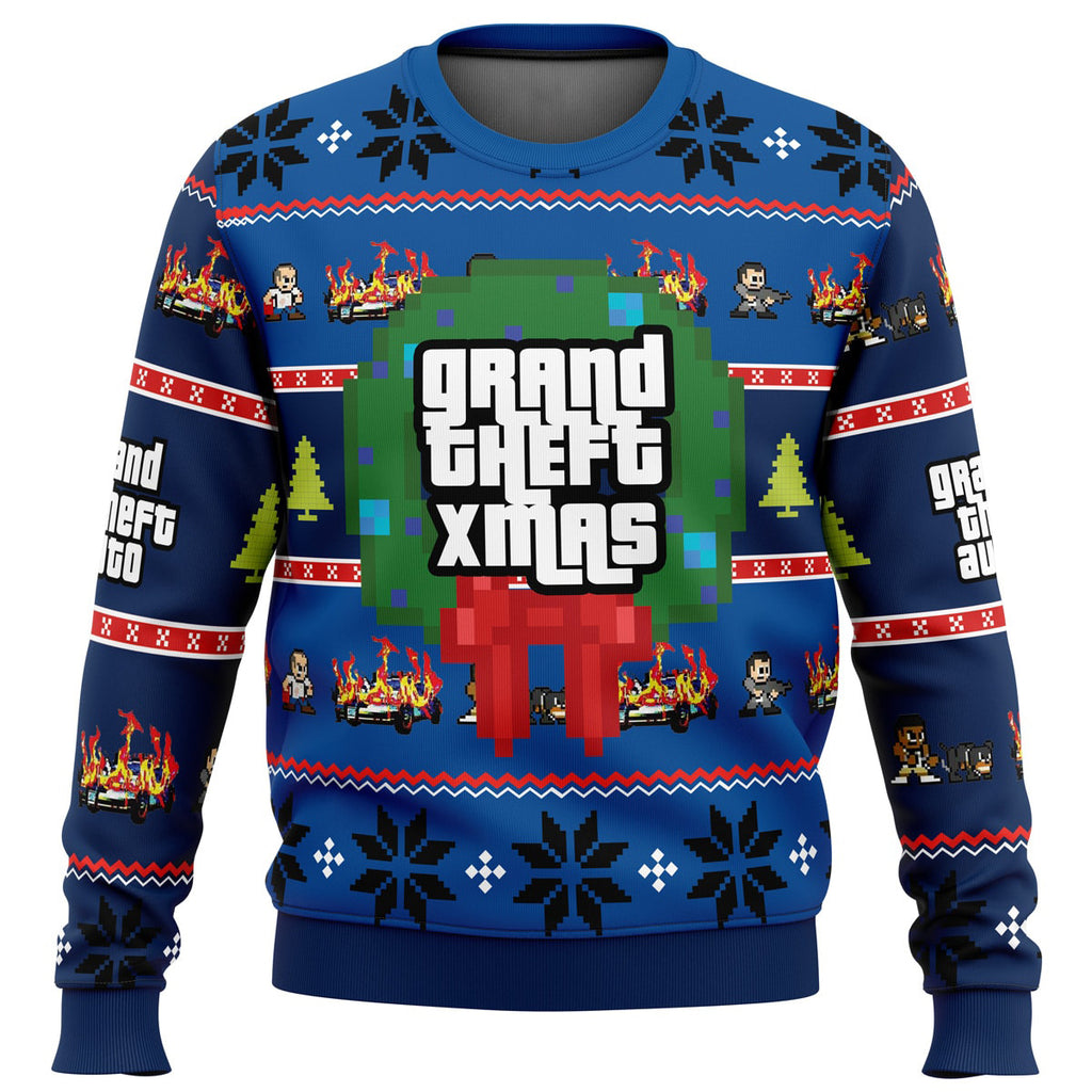 Grand Theft Xmas GTA Ugly Christmas Sweater - 5XL