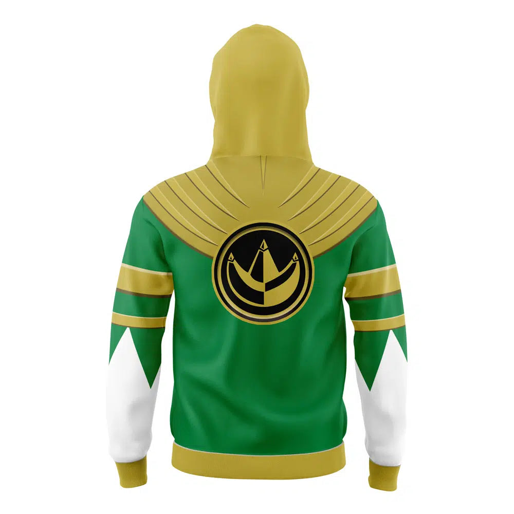 Green Ranger Gold Shield Power Rangers Masked Hoodie - M