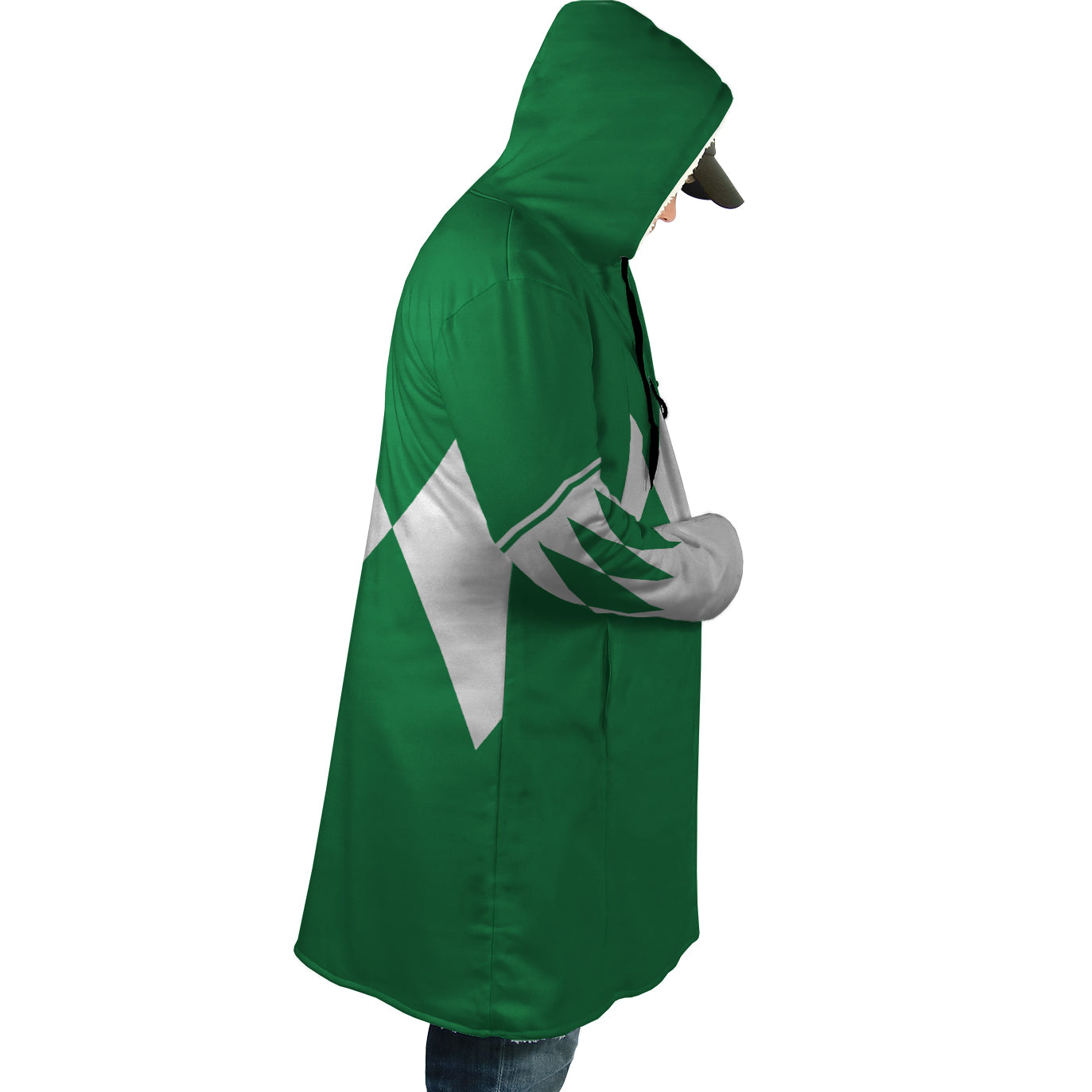 Green Ranger Mighty Morphin Power Rangers Hooded Cloak Coat - M
