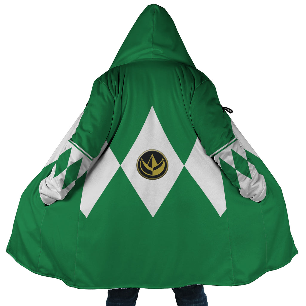 Green Ranger Mighty Morphin Power Rangers Hooded Cloak Coat - 5XL