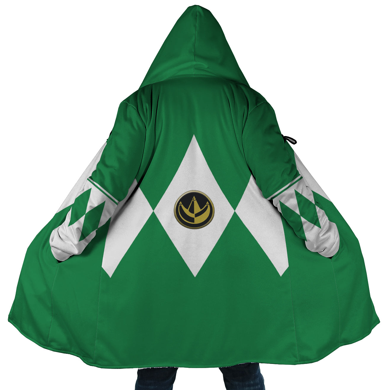 Green Ranger Mighty Morphin Power Rangers Hooded Cloak Coat - 5XL