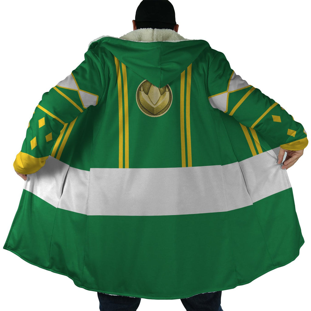 Green Ranger Ninjetti Mighty Morphin Power Rangers Hooded Cloak Coat - S