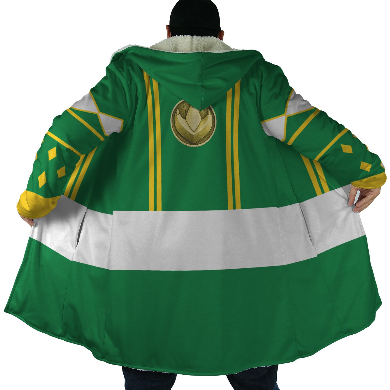 Green Ranger Ninjetti Mighty Morphin Power Rangers Hooded Cloak Coat - S