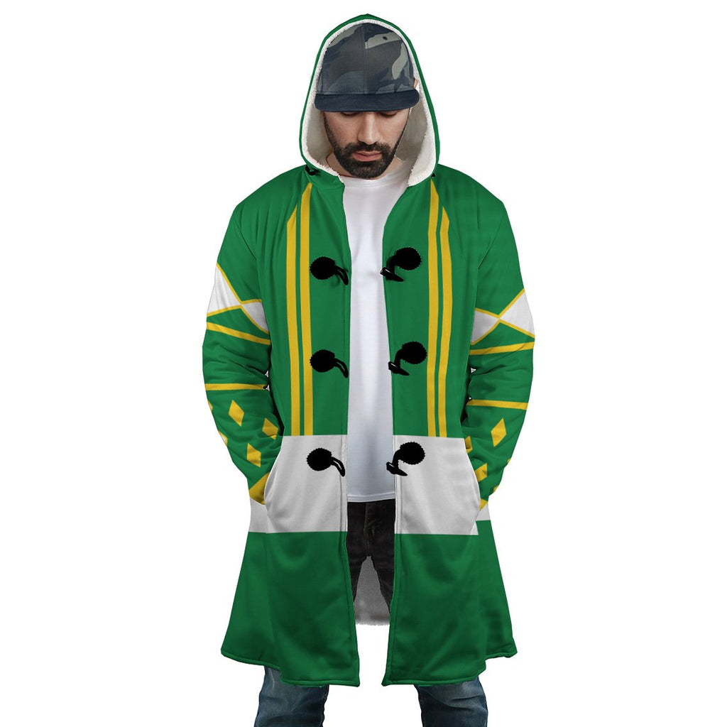 Green Ranger Ninjetti Mighty Morphin Power Rangers Hooded Cloak Coat - 2XL
