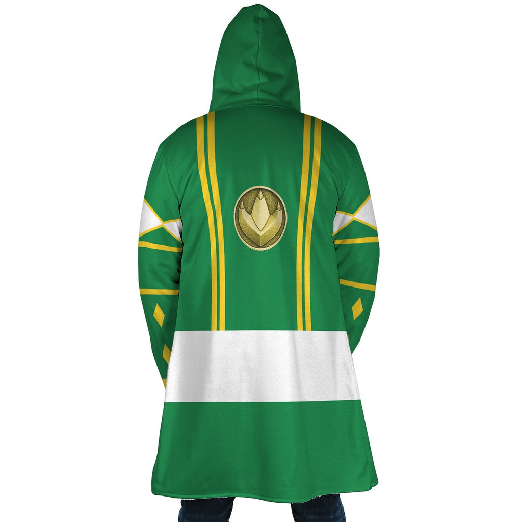 Green Ranger Ninjetti Mighty Morphin Power Rangers Hooded Cloak Coat - M
