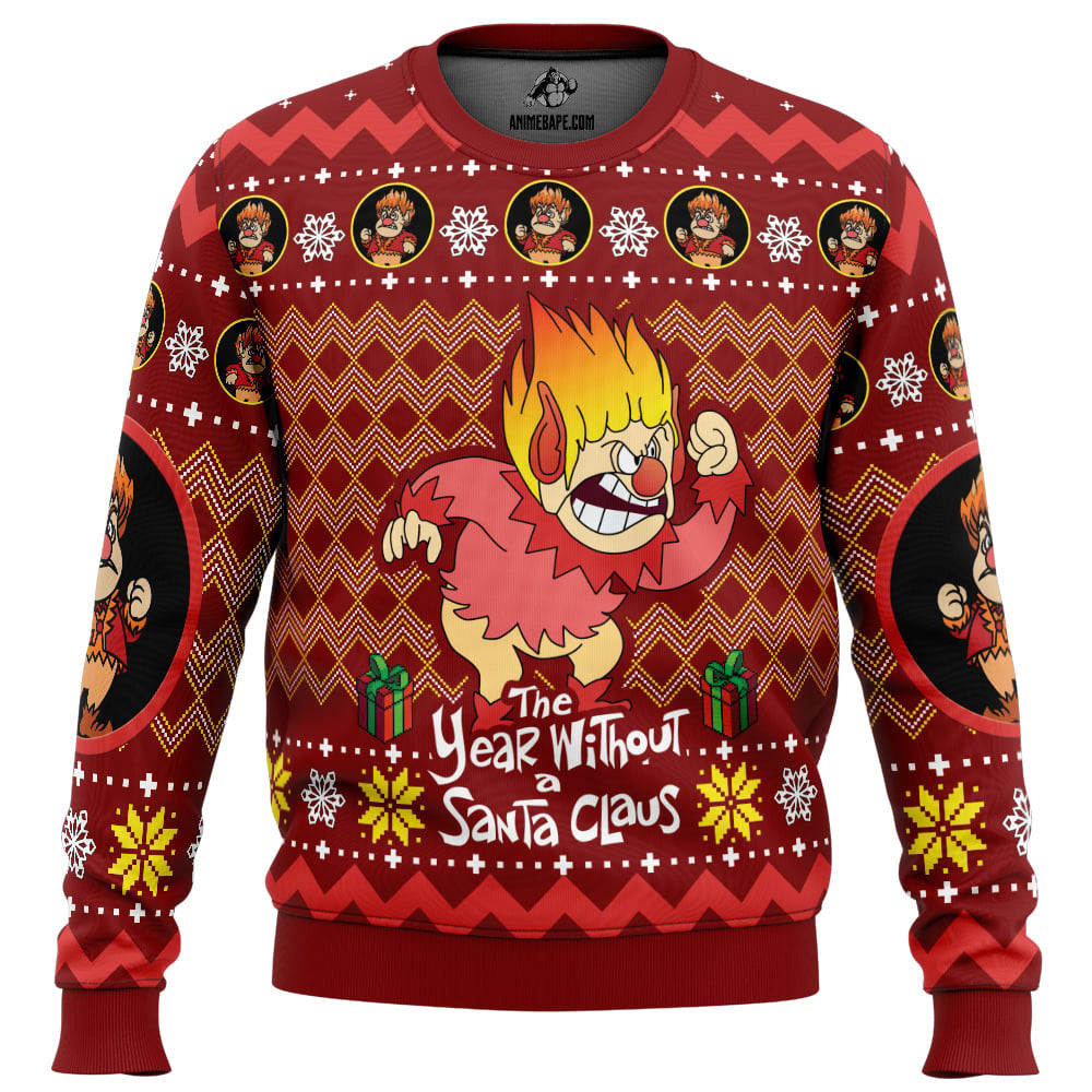 Heat Miser The Year Without a Santa Claus Ugly Christmas Sweater - 6XL