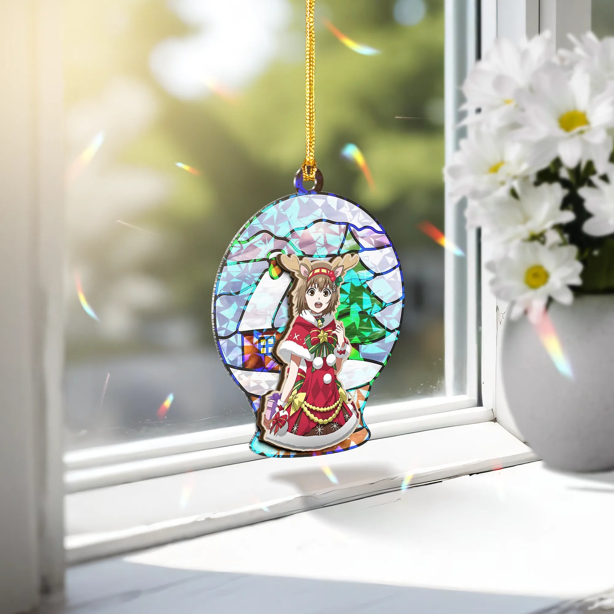 Hinami Fueguchi Tokyo Ghoul Wood Shattered Glass Hologram Ornament - 5 in